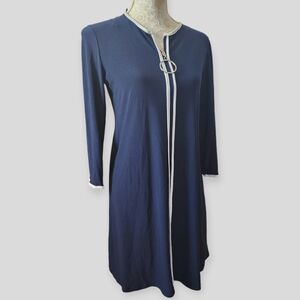 MSK Navy & White Shift Dress size small